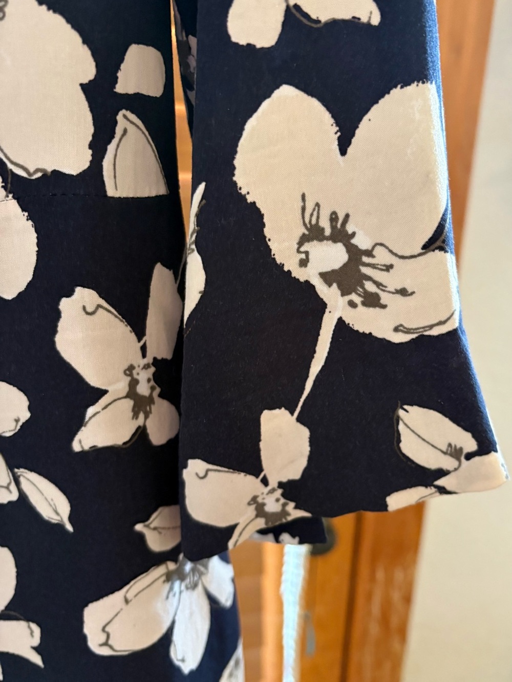 J. Jill Navy and White Floral V-Neck Dress - Picture 4 of 11